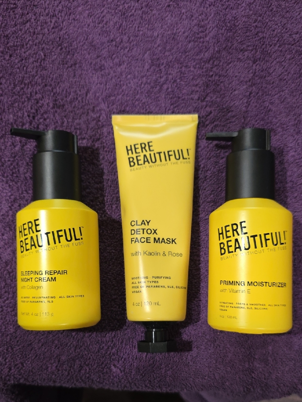 Here Beautiful! Yellow Clay Detox Face Mask & Moisturizer Duo, 3 Items